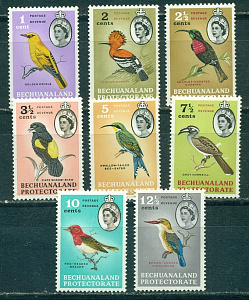 Бечуаналанд, 1961, Стандарт, только Птицы, 8 марок